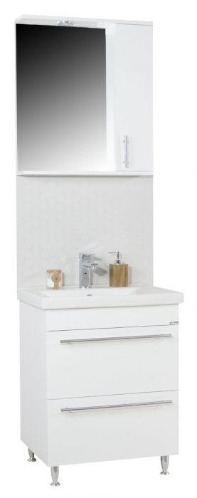 Set Baza front MDF si Lavoar seria 754, cu sertare, 65 cm, alb [4]