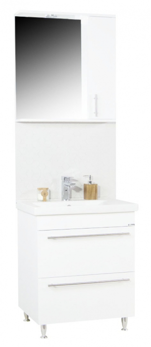 Set Baza front MDF si Lavoar seria 754, cu sertare, 70 cm, alb [4]