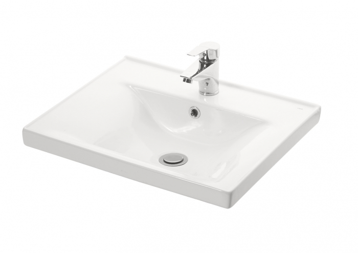 Set Baza front MDF si Lavoar, seria 709, 60 cm, suspendata cu sertare, alb [6]