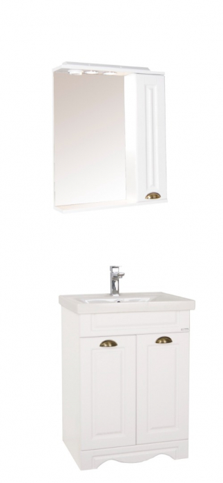 Set Baza front MDF si Lavoar seria 772, 60 cm, alb rustic [5]
