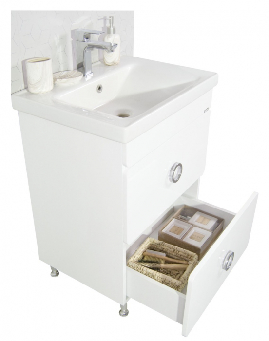 Set Baza front MDF si Lavoar seria 780, 60 cm, alb [3]