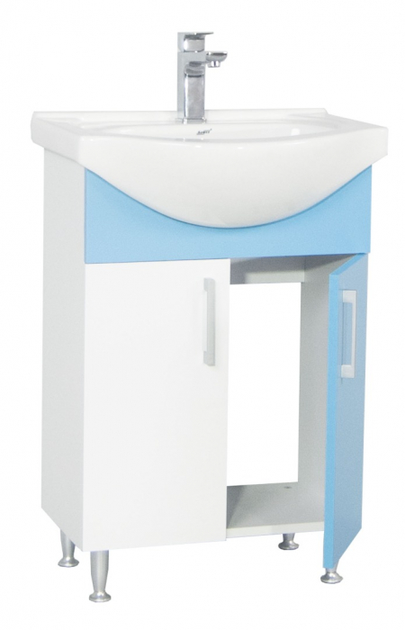 Set Baza si Lavoar seria 001, eco, 55 cm, bleu [2]