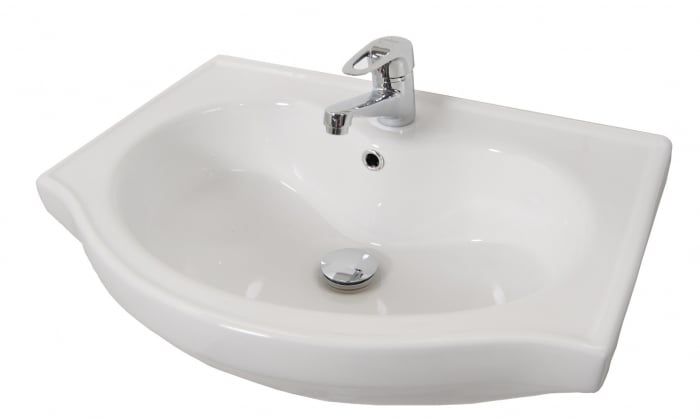 Set Baza cu Lavoar si Oglinda seria 005, eco, 60 cm, alb [5]