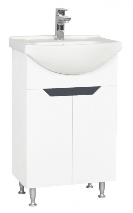 Set Baza front MDF si Lavoar seria 050, 55 cm, alb + antracit [1]