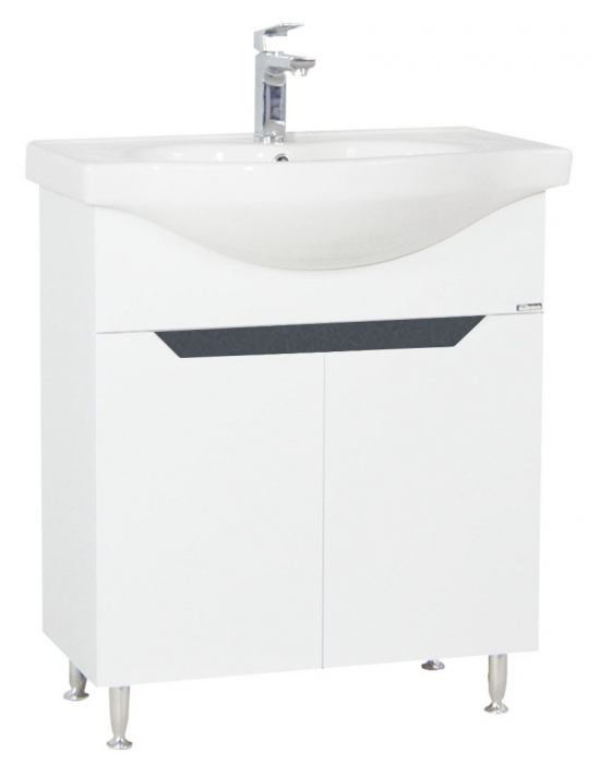 Set Baza front MDF si Lavoar seria 050, 70 cm, alb + antracit
