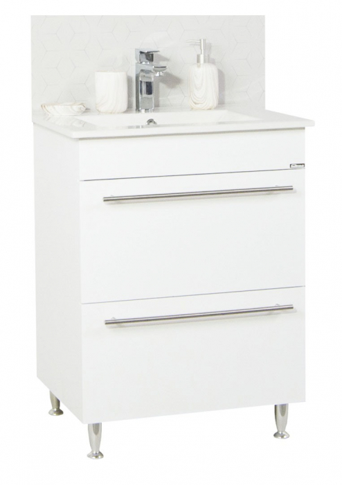 Set Baza front MDF si Lavoar seria 054, cu sertare, 60 cm, alb [1]
