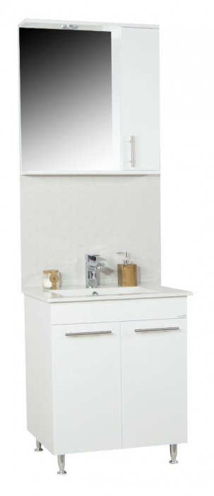 Set Baza front MDF si Lavoar seria 054, 70 cm, alb [3]