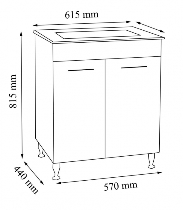 Set Baza si Lavoar seria 067, 60 cm, alb [3]