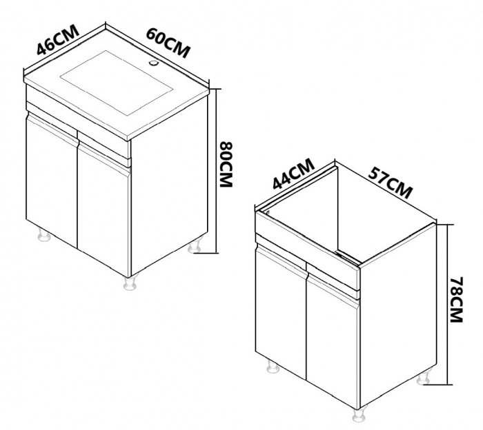 Set Baza front MDF si Lavoar seria 086, 60 cm, alb [4]