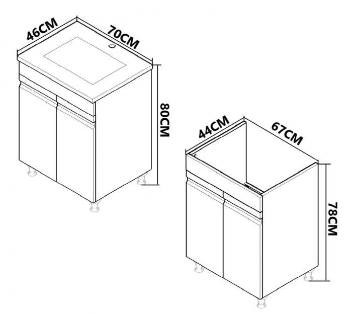 Set Baza front MDF si Lavoar seria 086, 70 cm, alb [4]