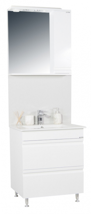 Set Baza front MDF si Lavoar seria 086, cu sertare, 70 cm, alb [4]