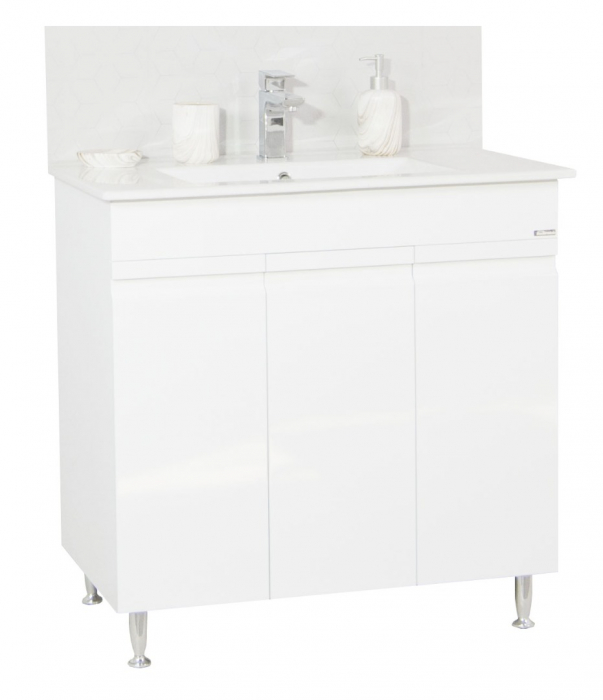 Set Baza front MDF si Lavoar seria 086, 80 cm, alb