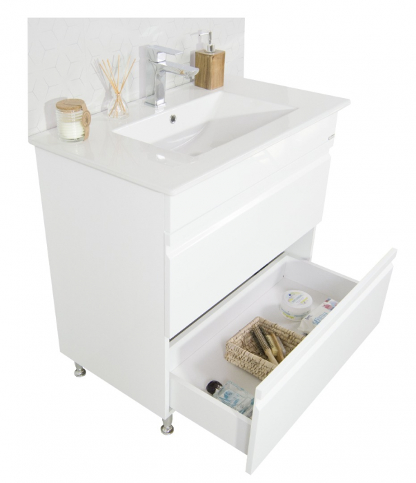 Set Baza front MDF si Lavoar seria 086, cu sertare, 80 cm, alb [3]
