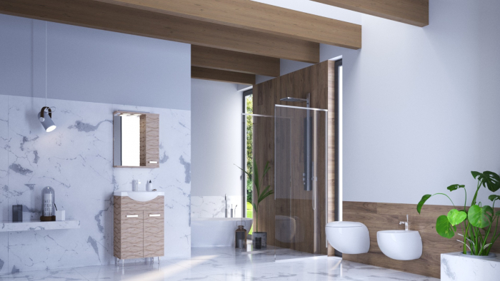 Set Baza front MDF si Lavoar seria 144, 65 cm, alb [6]