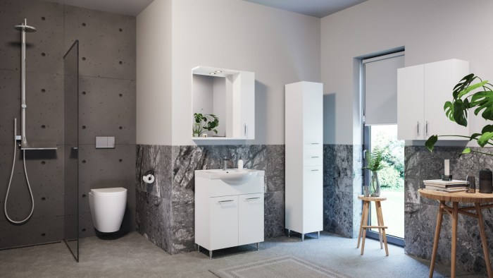 Set Baza front MDF si Lavoar seria 153, 65 cm, alb [2]