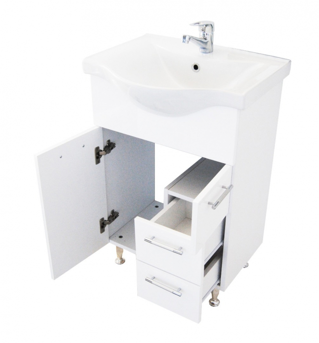 Set Baza front MDF si Lavoar seria 153, cu sertare, 60 cm, alb [2]
