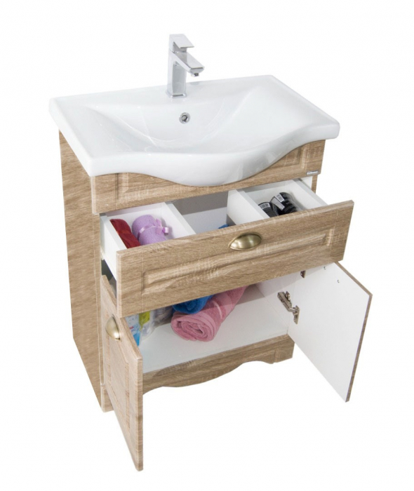 Set Baza front MDF si Lavoar seria 172, 65 cm, sonoma [2]