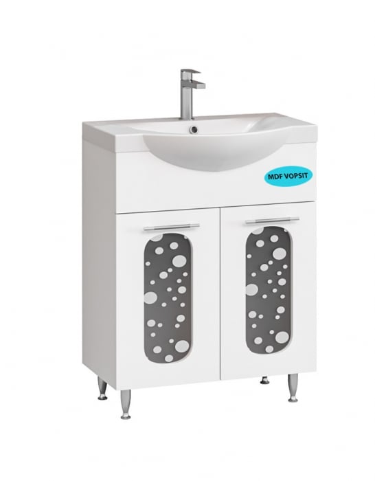 Set Baza front MDF si Lavoar seria 177, 65 cm, alb [2]