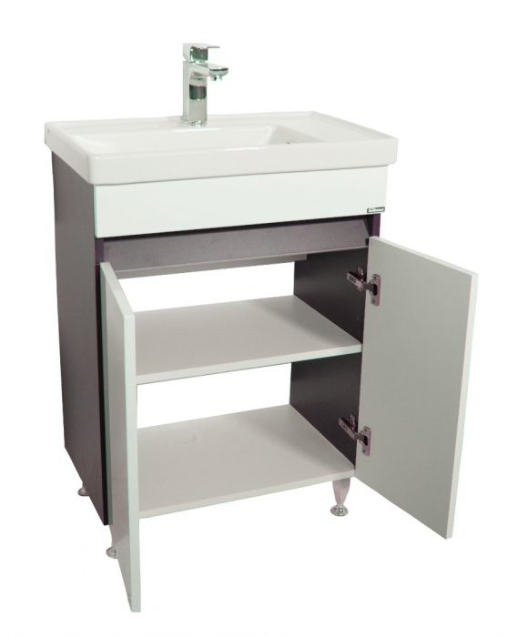 Set Baza front MDF si Lavoar seria 286, 60 cm, alb + wenge [4]