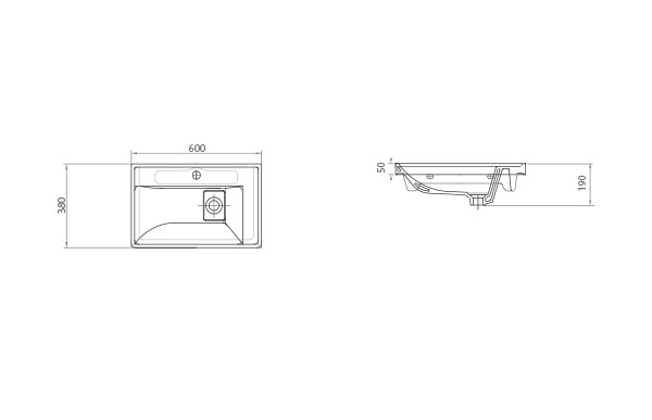 Set Baza front MDF si Lavoar seria 288, 60 cm, alb + antracit [5]
