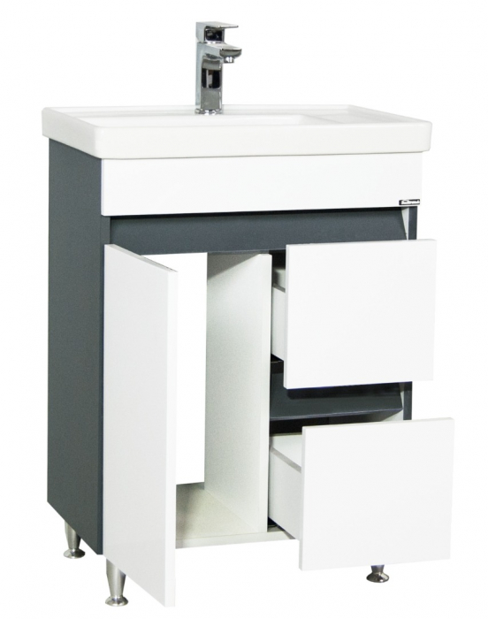 Set Baza front MDF si Lavoar seria 288, 60 cm, alb + antracit [2]