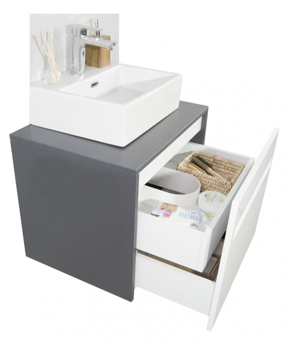Set Baza front MDF si Lavoar seria 401, 60 cm, antracit [4]