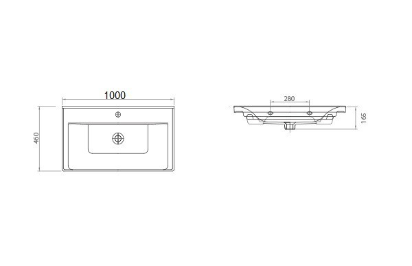 Set Baza front MDF si Lavoar seria 286, suspendata cu sertare, 100 cm, alb [4]