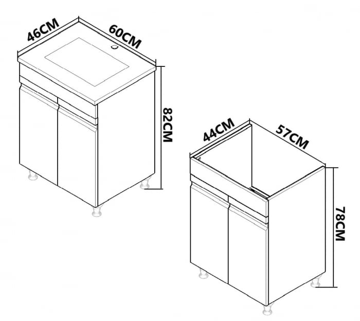Set Baza front MDF si Lavoar seria 786, 60 cm, alb [4]