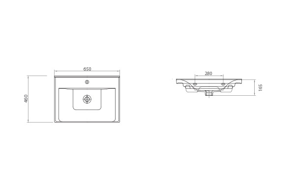 Set Baza front MDF si Lavoar seria 786, cu sertare, 65 cm, alb [7]