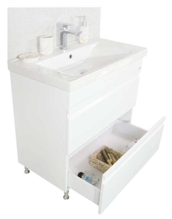 Set Baza front MDF si Lavoar seria 786, cu sertare, 80 cm, alb [3]