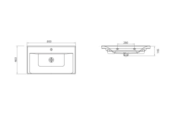 Set Baza si Lavoar, seria 758, 80 cm, alb [5]
