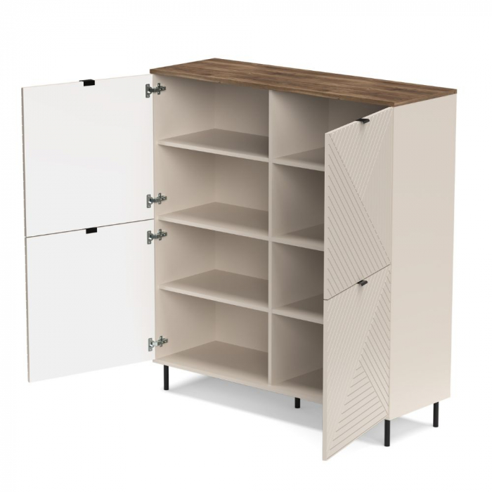 Biblioteca EVO, 4 usi, casmir + stejar castello, 123,4x40x135,2 cm [3]