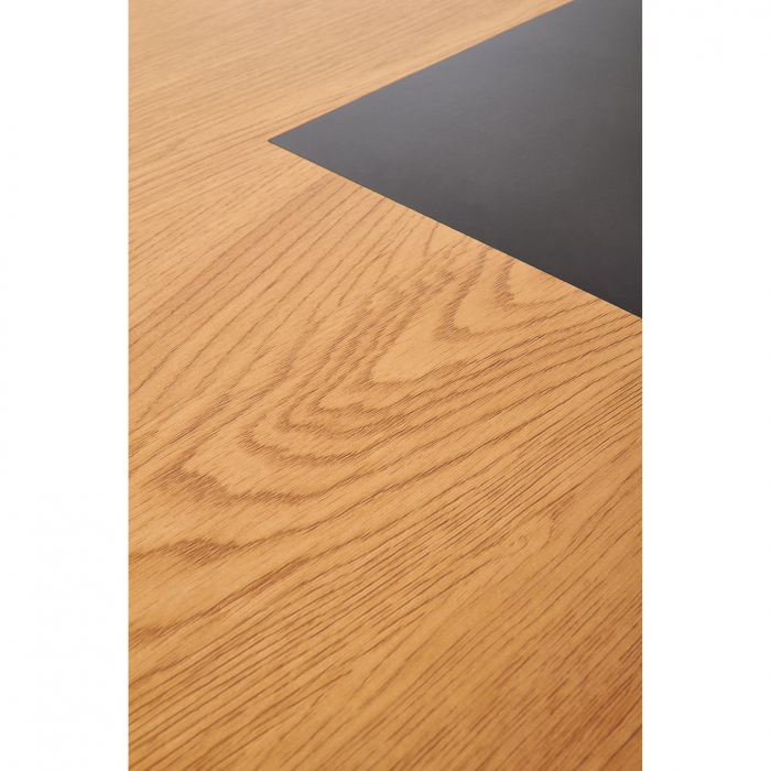 Birou B/41, cu raft depozitare, stejar + negru, 100x50x76 cm - ExpoMob [6]