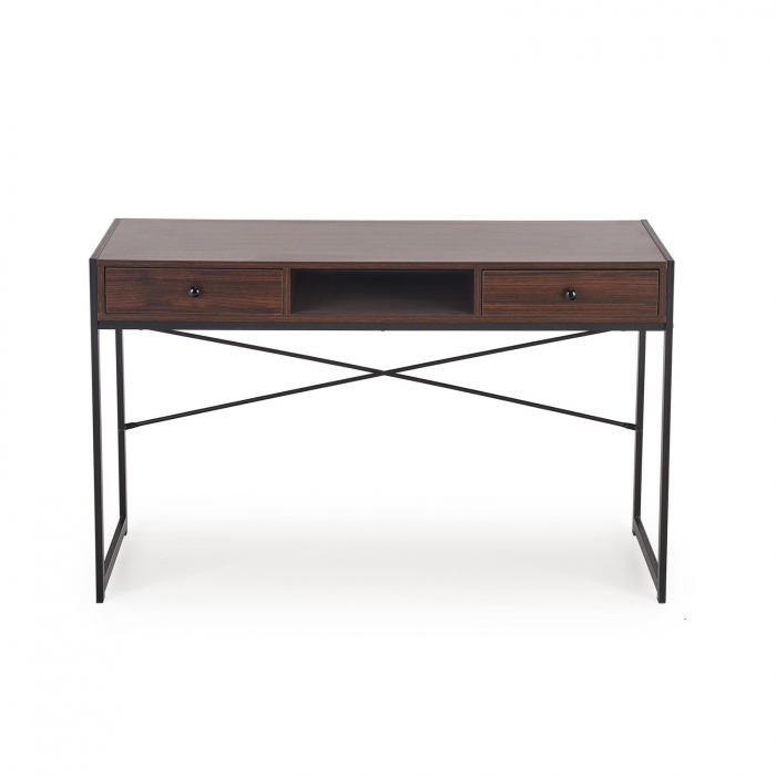 Birou B/46, cu raft depozitare, nuc + negru, 123x48x75 cm - ExpoMob [2]