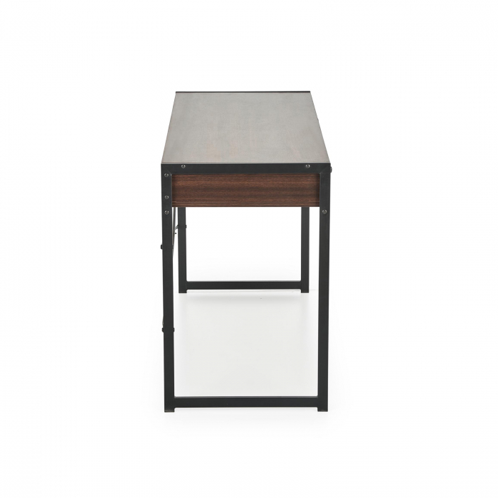 Birou B/46, cu raft depozitare, nuc + negru, 123x48x75 cm - ExpoMob [4]