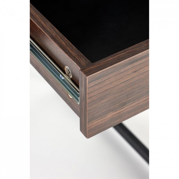 Birou B/46, cu raft depozitare, nuc + negru, 123x48x75 cm - ExpoMob [6]