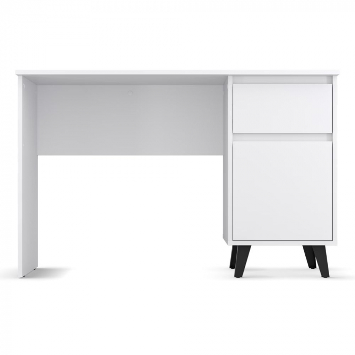 Birou BORG, 1 usa, 1 sertar, alb, 117x55x75,6 cm