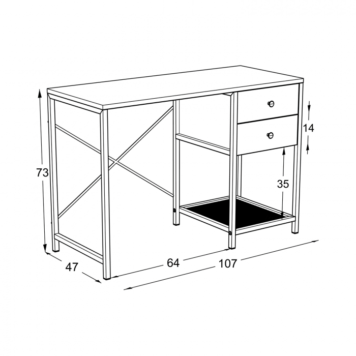 Birou Lenon RF212002, alb, 106,5x45x73 cm - ExpoMob [6]