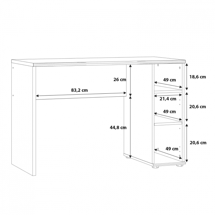 Birou NIKO VAS, cu usa si spatiu depozitare, nuc Bakersfield, 110x51x73,5 cm [4]
