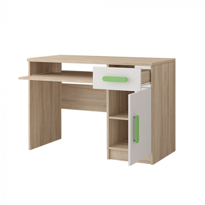 Birou SMYK III - 08, corp sonoma, front alb, 110x50x76 cm - ExpoMob [2]