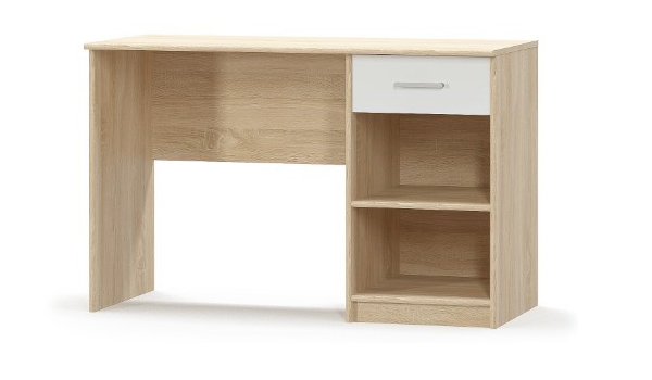Birou TIPS, 1 sertar, stejar sonoma + alb, 120x54x77,5 cm