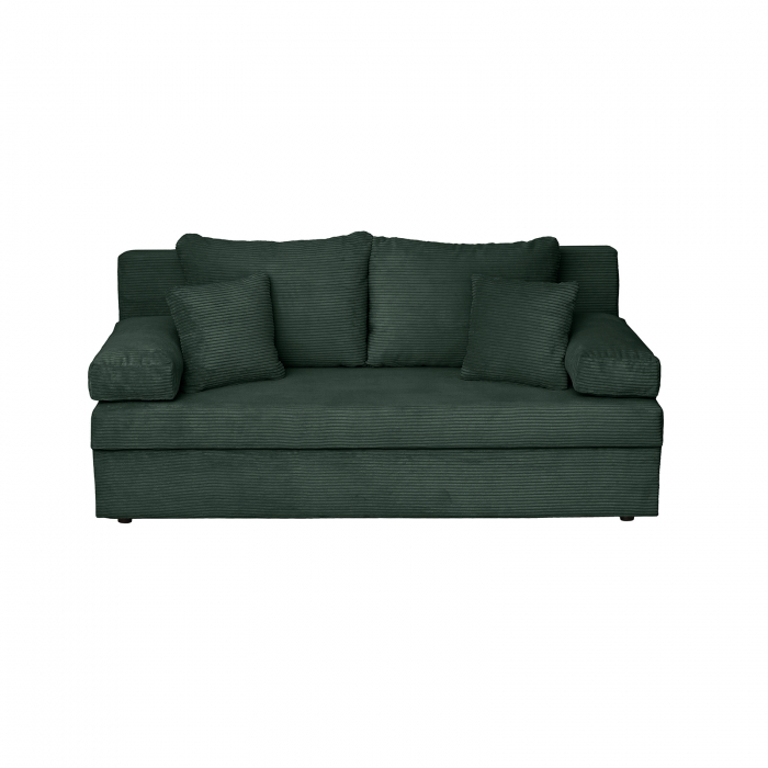Canapea ANA LUX extensibila, 3 locuri, cu lada depozitare, verde smarald, 185x82x80 cm