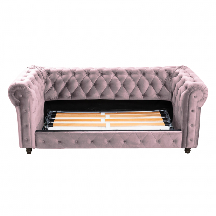 Canapea CHESTERFIELD extensibila, 3 locuri, cu arcuri si lada depozitare, 205x90x80 cm - ExpoMob [6]