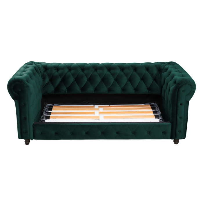 Canapea CHESTERFIELD extensibila, 3 locuri, cu arcuri si lada depozitare, 205x90x80 cm - ExpoMob [6]