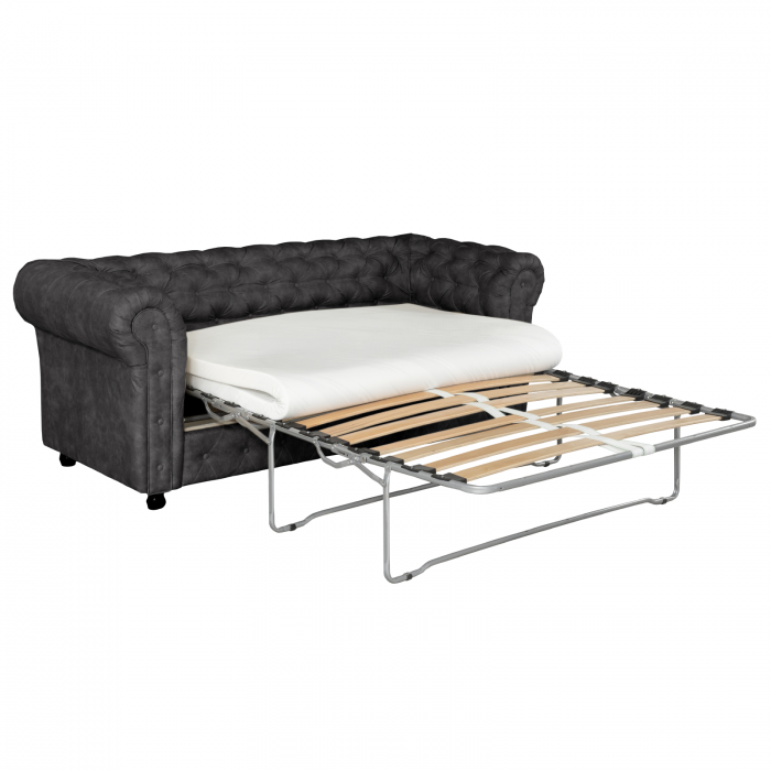 Canapea CHESTERFIELD extensibila, 3 locuri, cu arcuri si lada depozitare, 205x90x80 cm - ExpoMob [4]