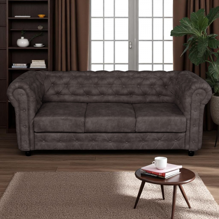 Canapea CHESTERFIELD fixa, 3 locuri, cu arcuri, 205x90x80 cm - ExpoMob [4]