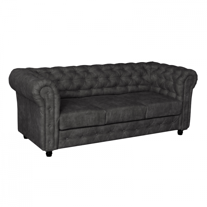 Canapea CHESTERFIELD fixa, 3 locuri, cu arcuri, 205x90x80 cm - ExpoMob [2]