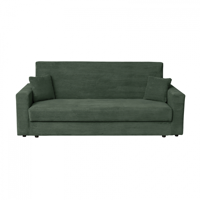 Canapea CORINNE LUX extensibila, 3 locuri, cu lada depozitare, verde smarald, 220x90x96 cm