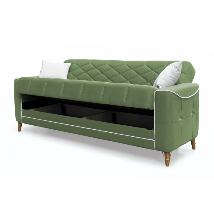 Canapea extensibila ALICE ONE, 3 locuri, cu arcuri si lada pentru depozitare, 225x85x85 cm - ExpoMob [3]