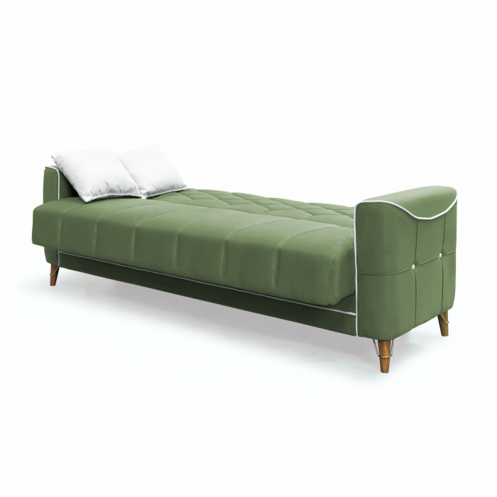 Canapea extensibila ALICE ONE, 3 locuri, cu arcuri si lada pentru depozitare, 225x85x85 cm - ExpoMob [4]